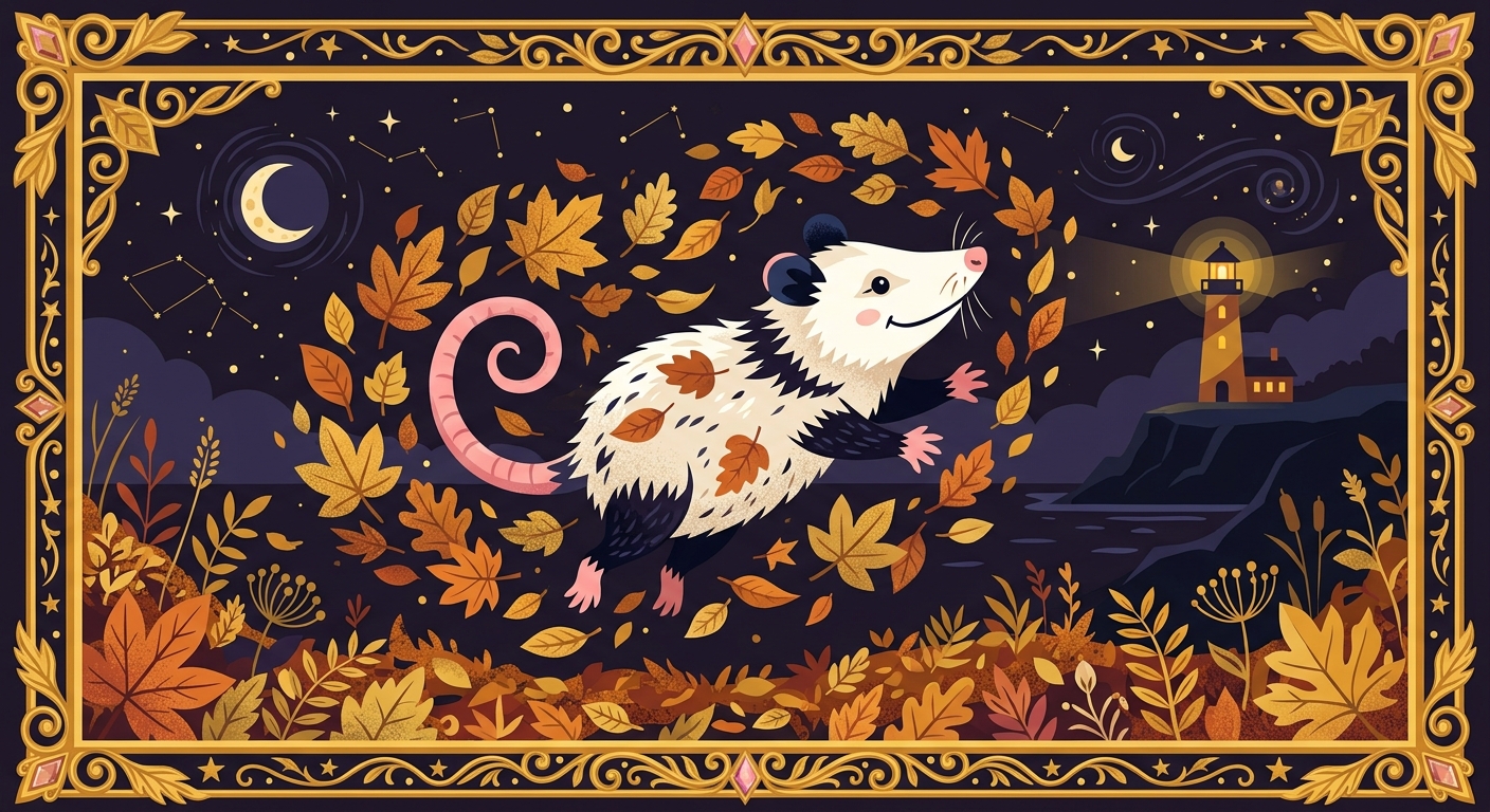 Possum pumpkin lantern mystical
